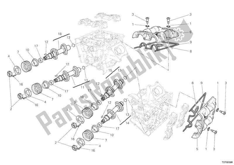 Todas as partes de Eixo De Comando do Ducati Diavel Carbon 1200 2012